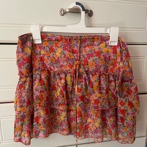 Pink Floral Skirt